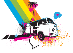 Rainbow VW Kombi Design - Men and Women's 'Gildan' Slim T-Shirt Rainbow VW Kombi Design - Men and Women's 'Gildan' Slim T-Shirt