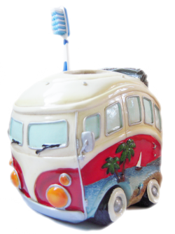 VW KOMBI TOOTH BRUSH STAND HOLDER CERAMIC - BATHROOM